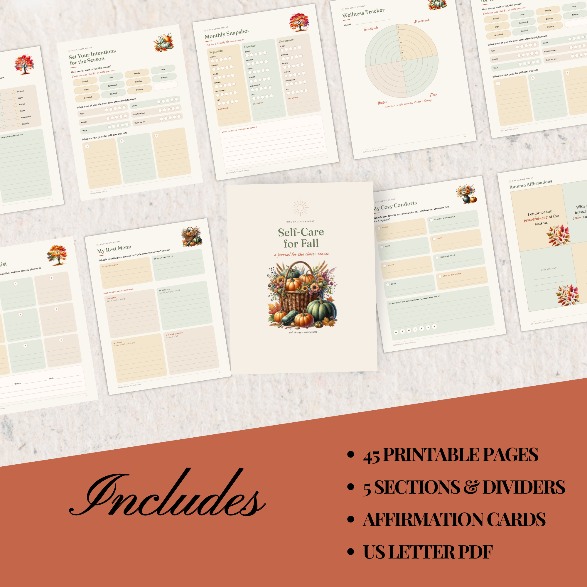 Self-Care for Fall Journal: 45 Printable Pages - Image 3